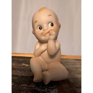 Vintage Kewpie Doll Sucking Thumb, Lefton Bisque Figurine